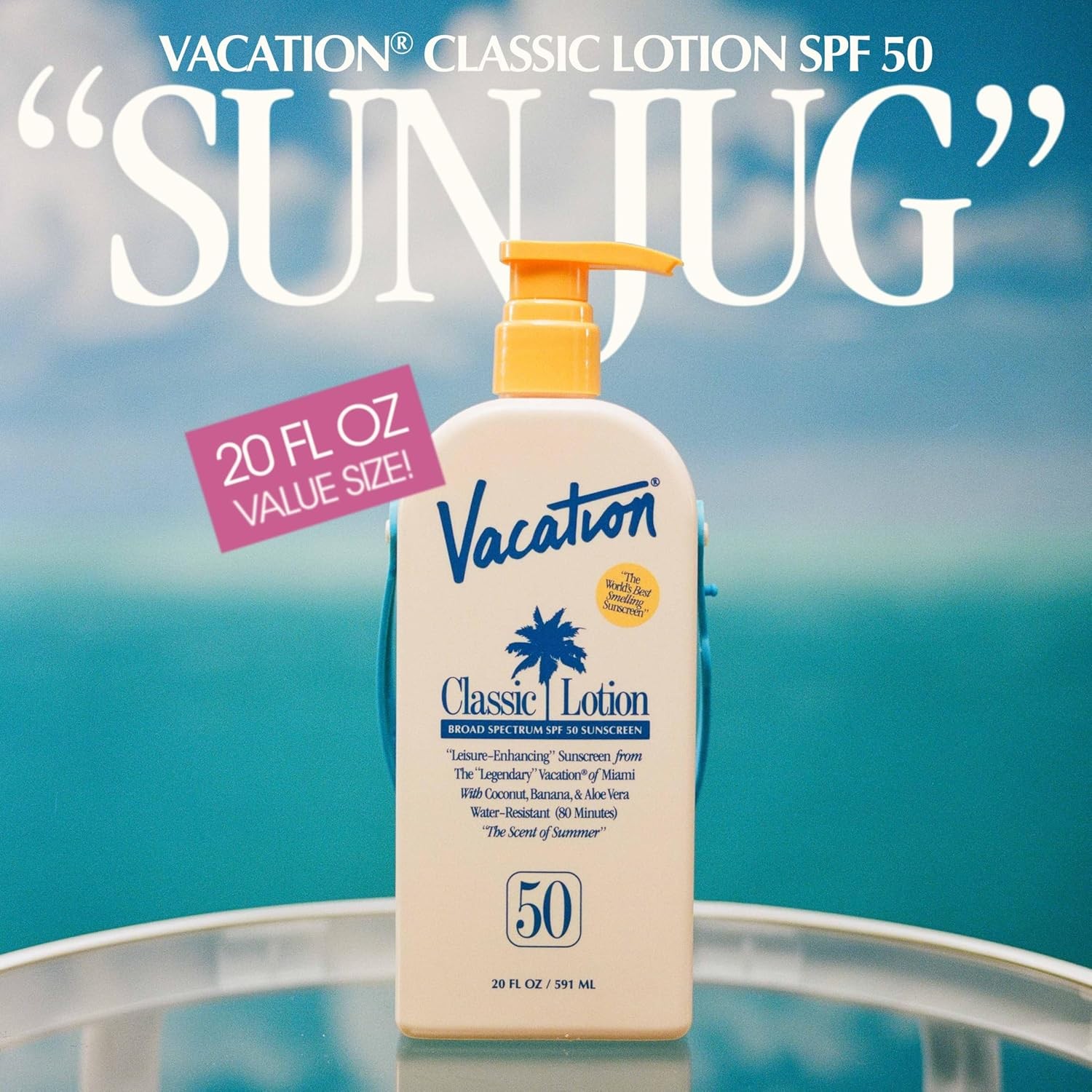 Vacation Classic SPF 50 Sunscreen Lotion, 20 Fluid Ounces – Invisible, No Whit