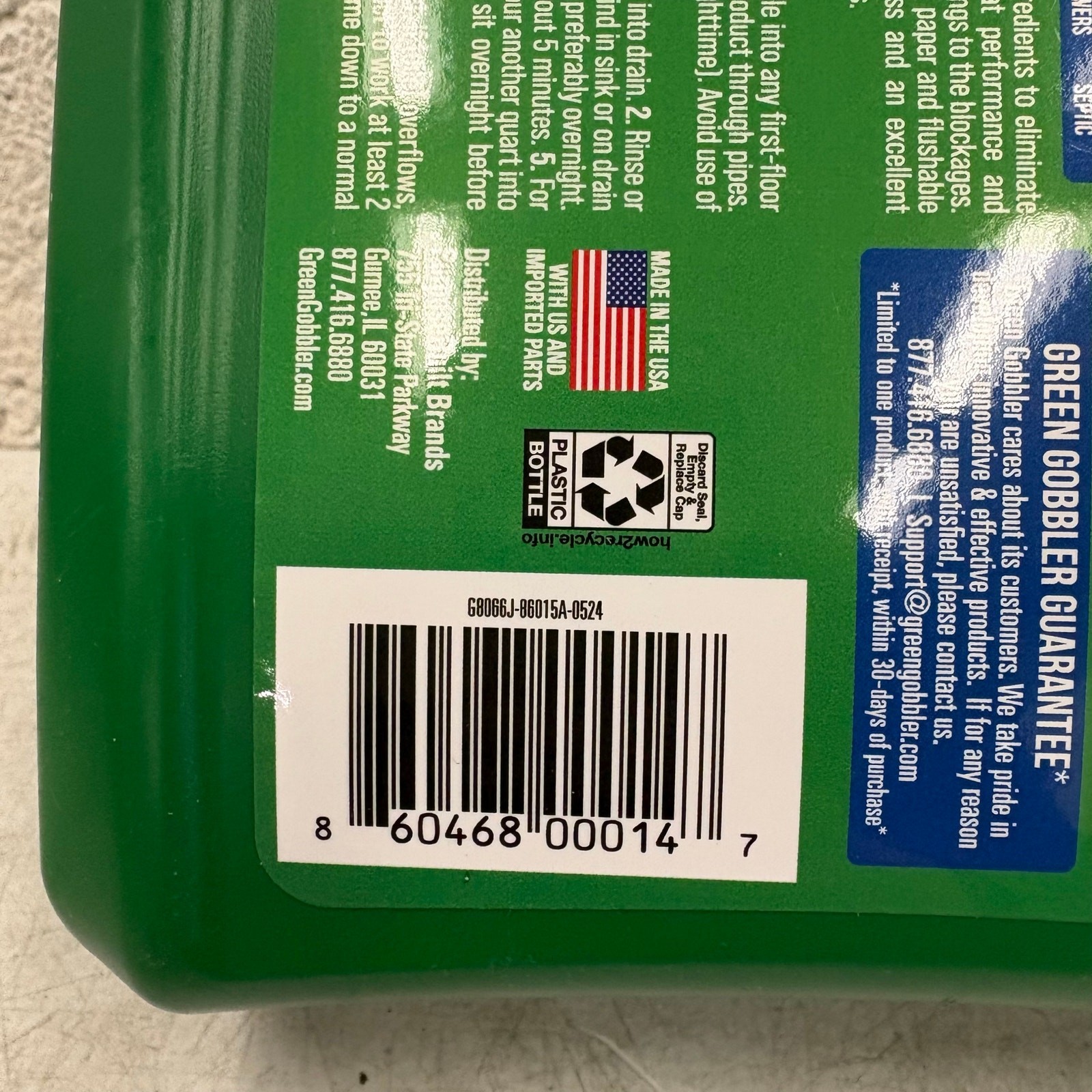6-Pack Green Gobbler Main Line & Sewer Clog Remover Drain Cleaner 64 oz Each