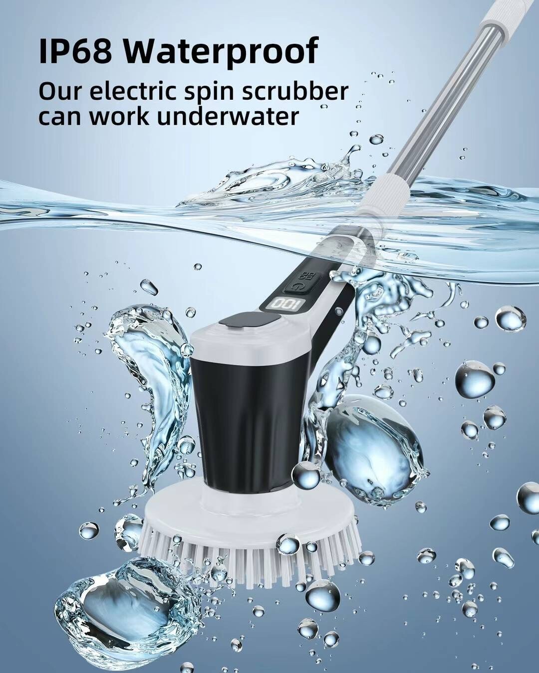 Brand New IP68 Waterproof 4500mAh Household Electric Rotary Cleaning Brush