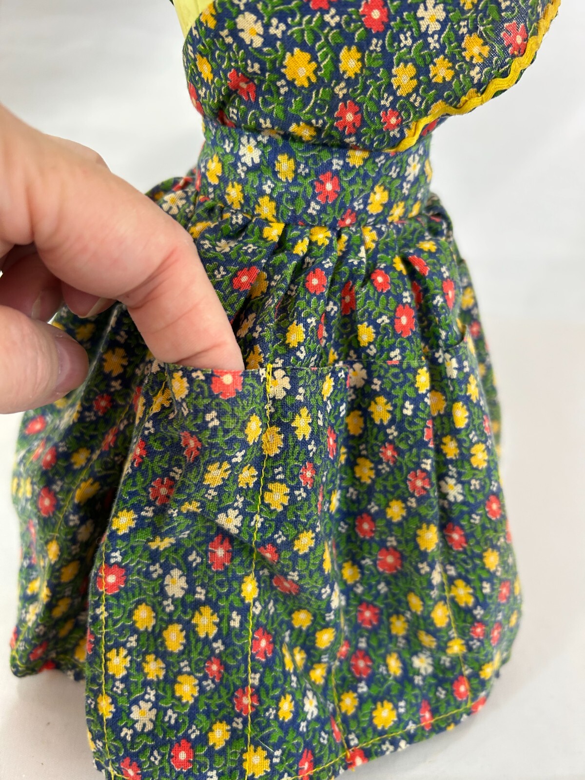 Vtg Handmade Southern Mammy On A Joy Dishwashing Liquid Bottle with Green Cloth