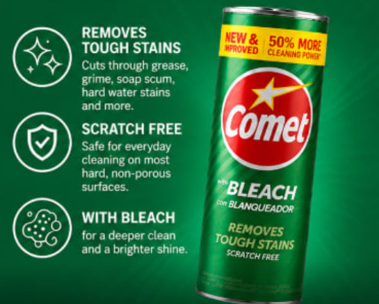 Comet Bleach Powder All-Purpose Cleaner Pine Scent 21 oz 4 Pack