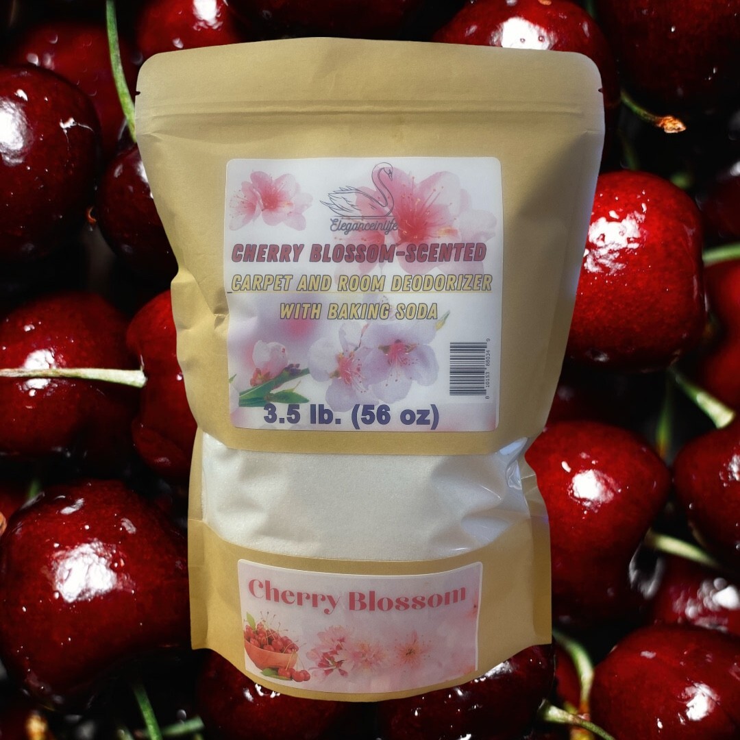 Eleganceinlife Cherry Blossom-Scented Carpet &Room Deodorizer Baking Soda 3.5 LB