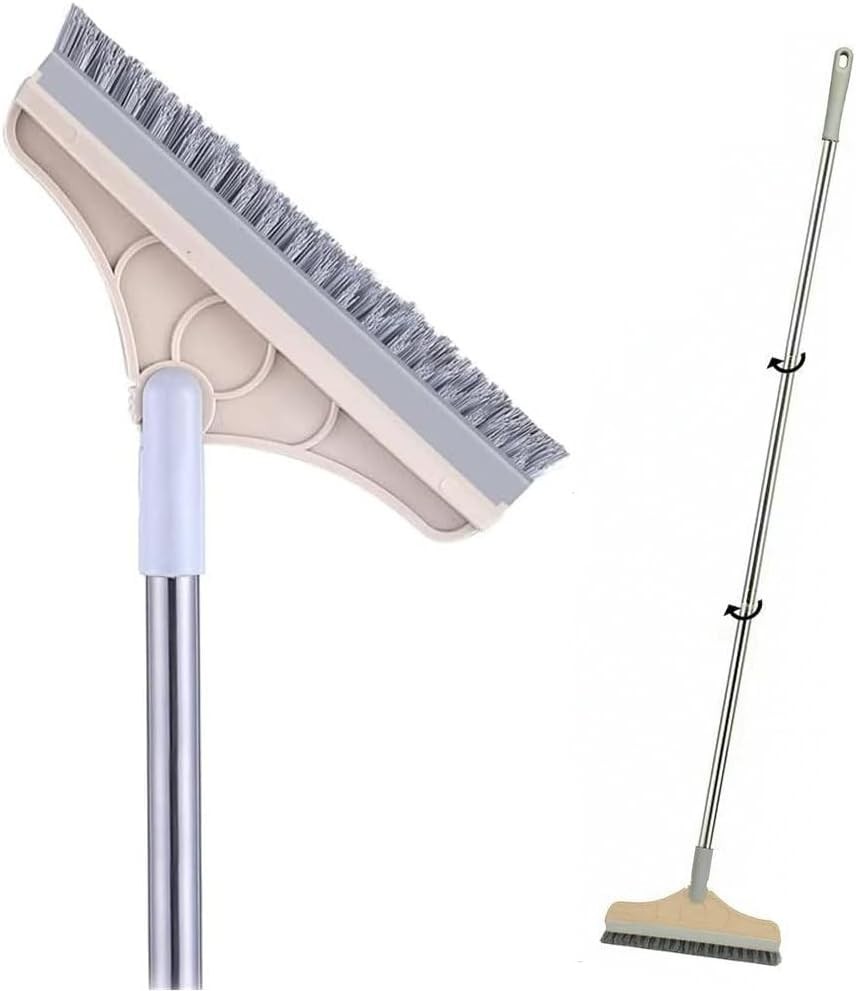 1 Floor Brush Scrubber with Long Handle Grout Brush 3 Poles 53.5” New