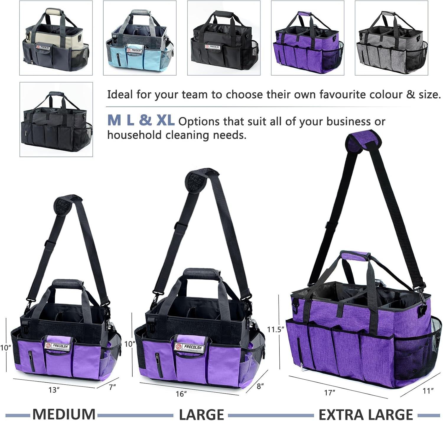 Sturdy Purple Cleaning Organizer with Waterproof Pockets for Housekeeping Needs