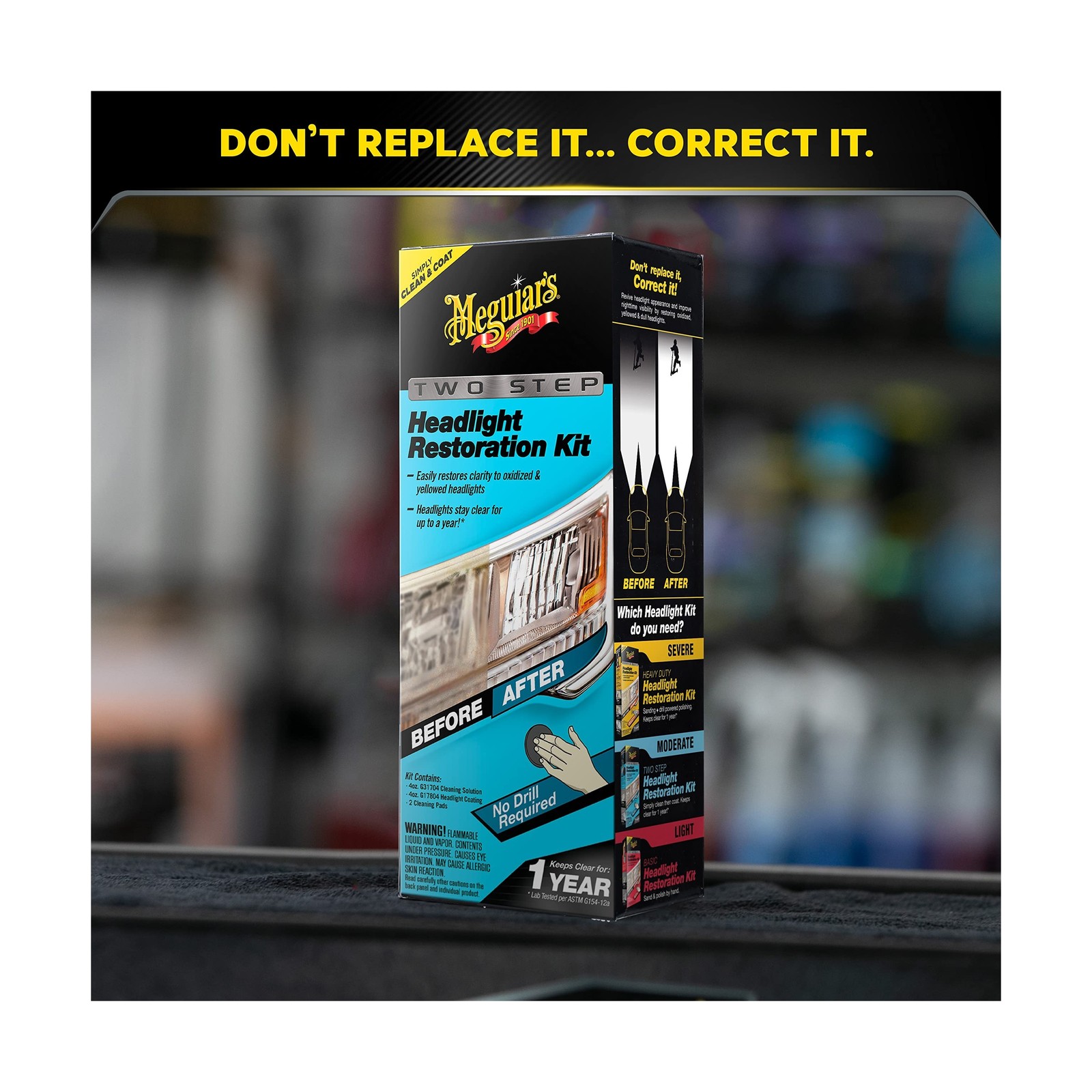 Meguiar’s Two Step Headlight Restoration Kit, Headlight Cleaner Res… Fast Ship