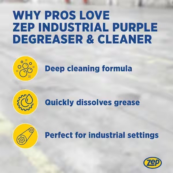 ZEP 128 oz. Industrial Purple Degreaser with a Low-Foaming Formula, Concentrated