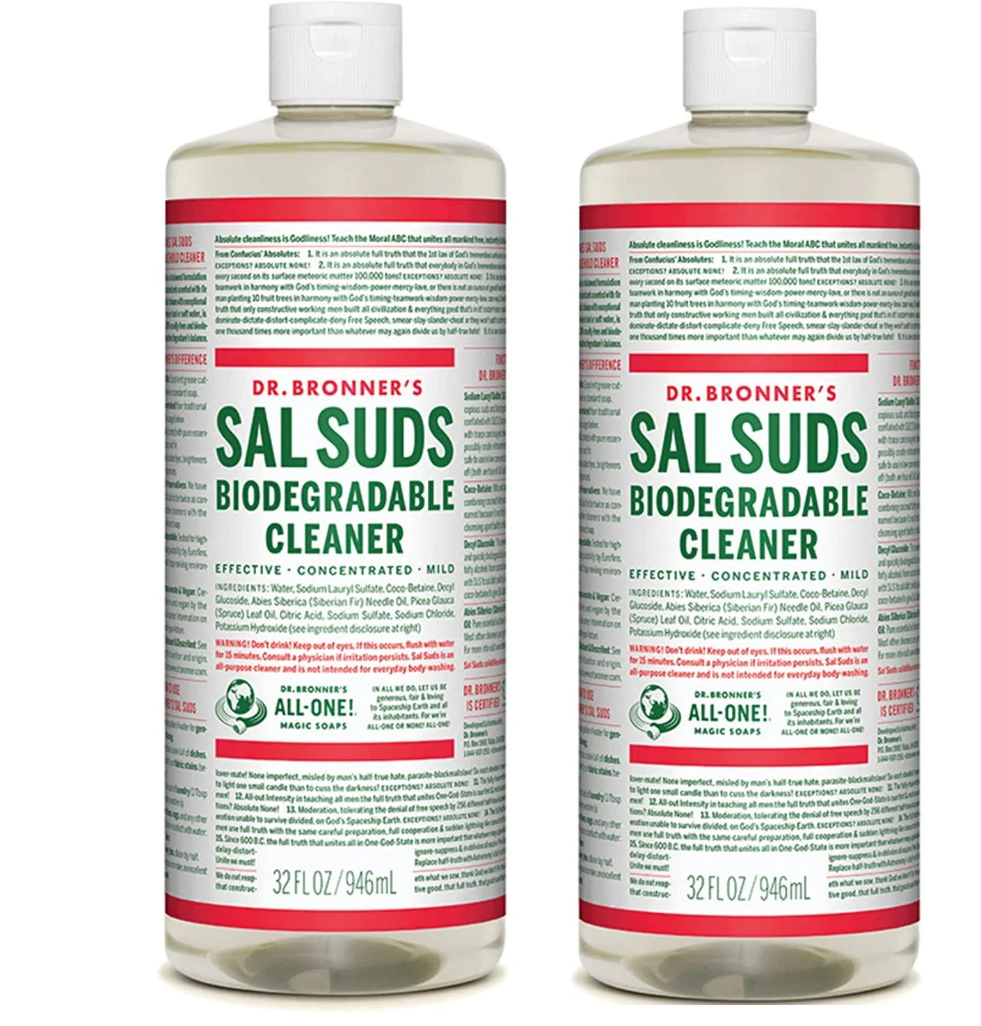 Dr. Bronner’S – Sal Suds Biodegradable Cleaner (32 Ounce) – ***2 PACK****