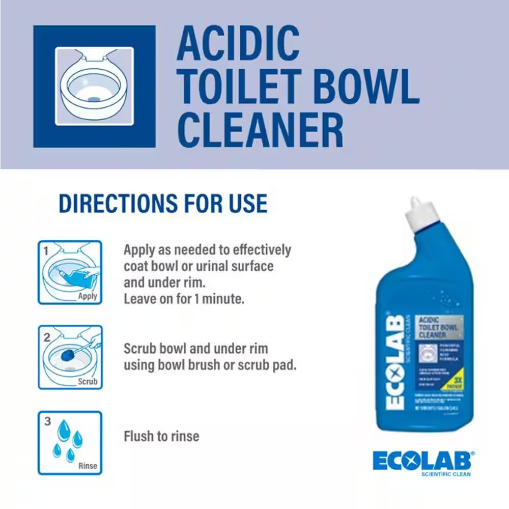 32 Oz. Acidic Toilet Bowl Cleaner and Limescale Remover for Bathroom Toilets and