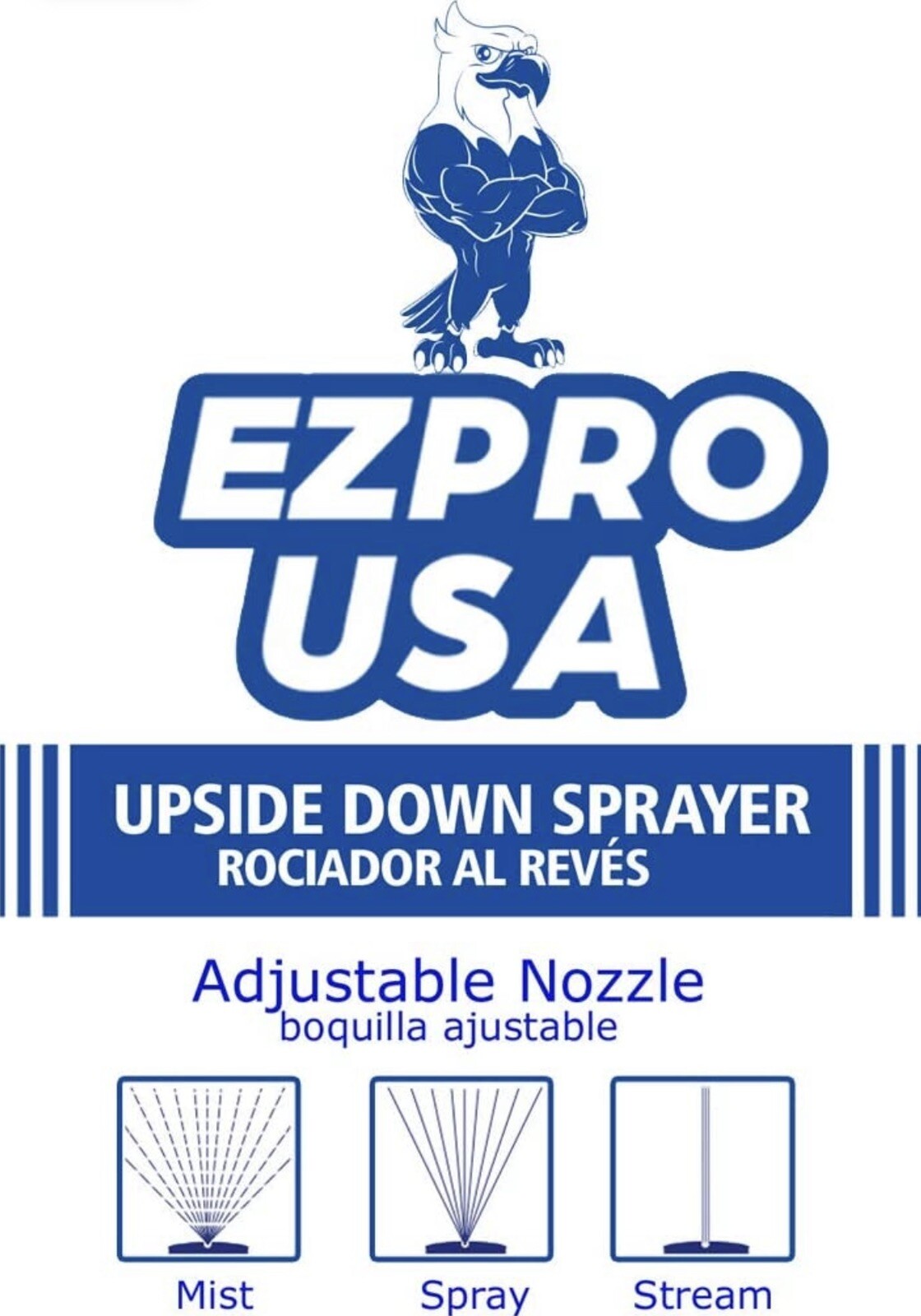 EZPRO USA Empty Plastic Spray Bottles 16oz, Upside Down, Adjustable Mist, 16pack