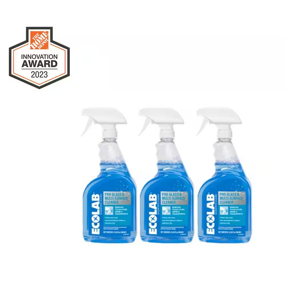 32 Oz. Ammonia-Free Pro Glass Cleaner and Multi-Surface Cleaner Spray Bottle for