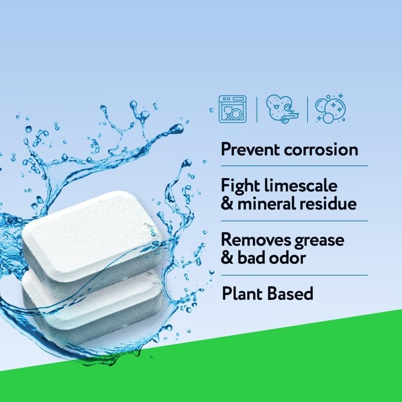 Dishwasher Cleaner Tablets 3 in 1 Deodorizer Descaler Safe Natural Ingredients