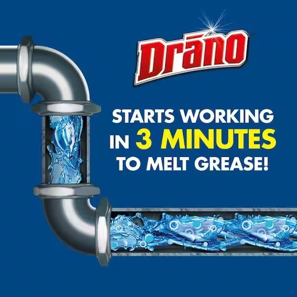 Kitchen Granules Drain Clog Remover and Cleaner Unclogs Grease Blockage 17.6 oz.