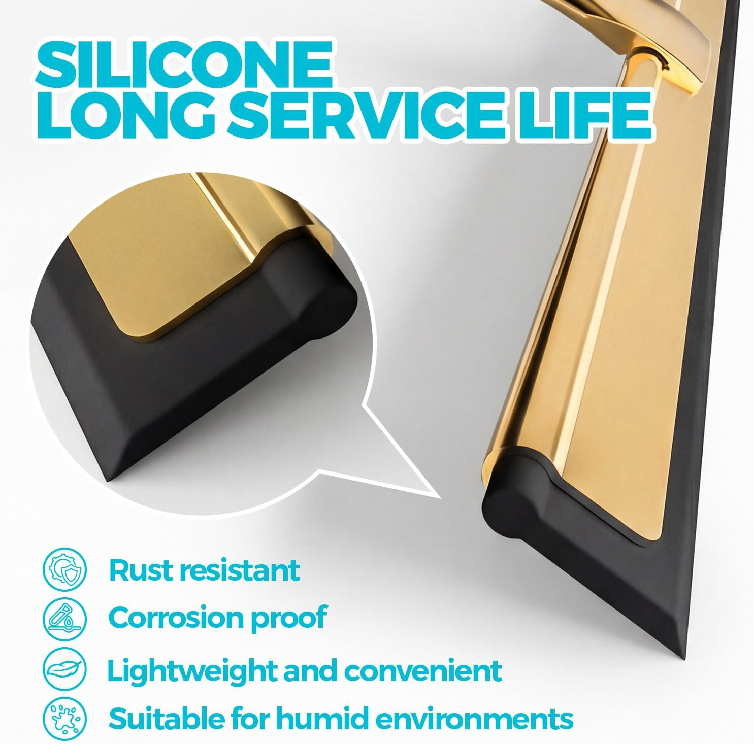 2PACK 10-Inch Golden All-Purpose Shower Squeegee for Shower Doors, Bath Linen Se