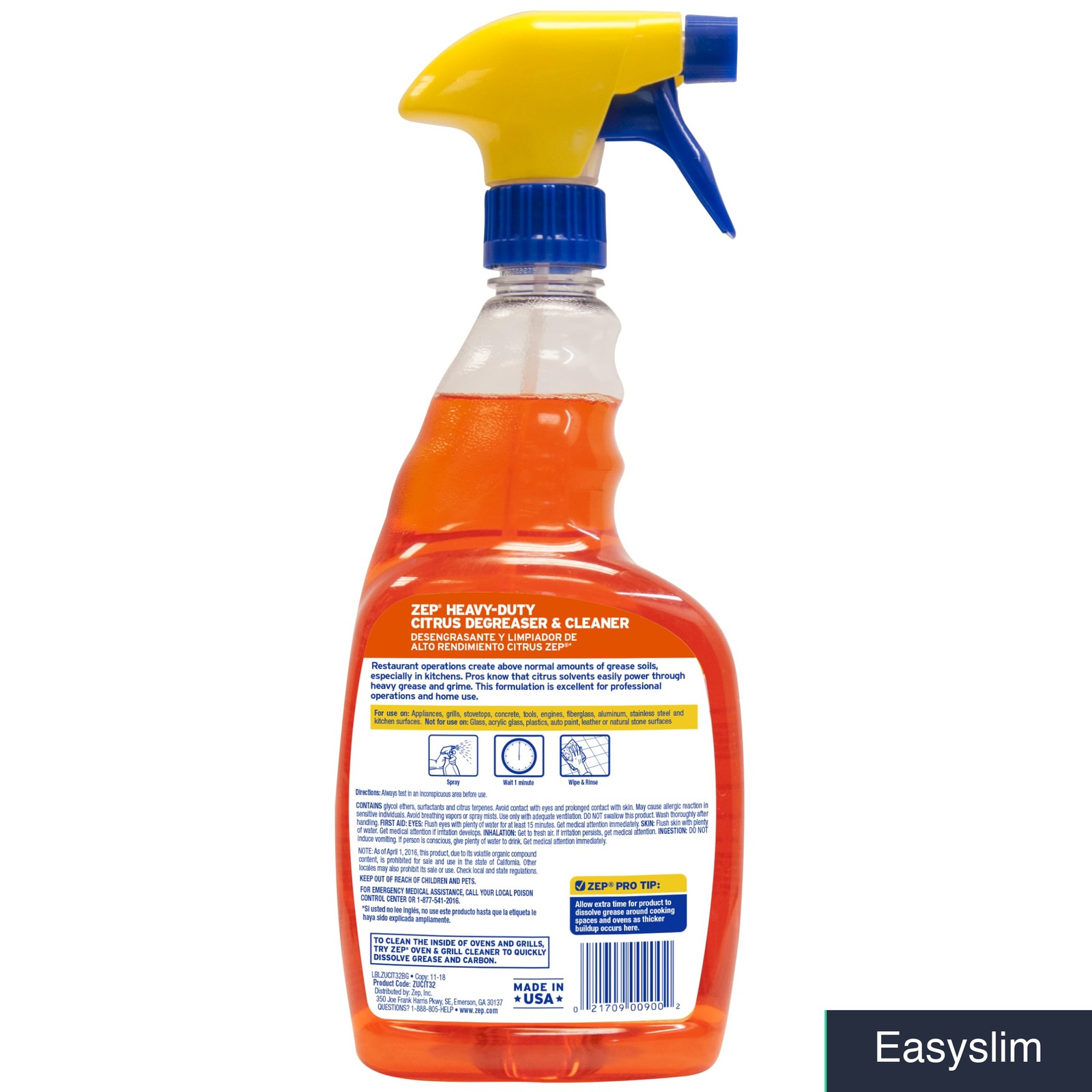 Citrus Degreaser 32 Ounce Heavy-Duty Removes Grease Oil Adhesive