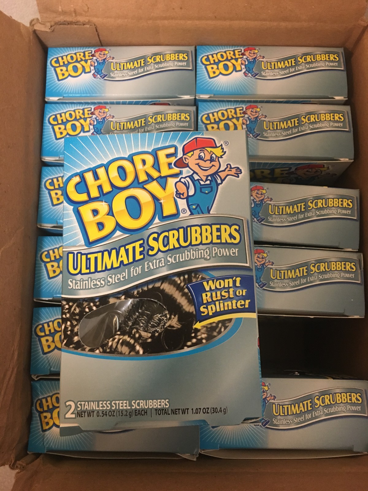 12 PACK-Chore Boy Heavy Duty Scrubber For All Metal Surfaces 1-7/16 in. L 2 pk
