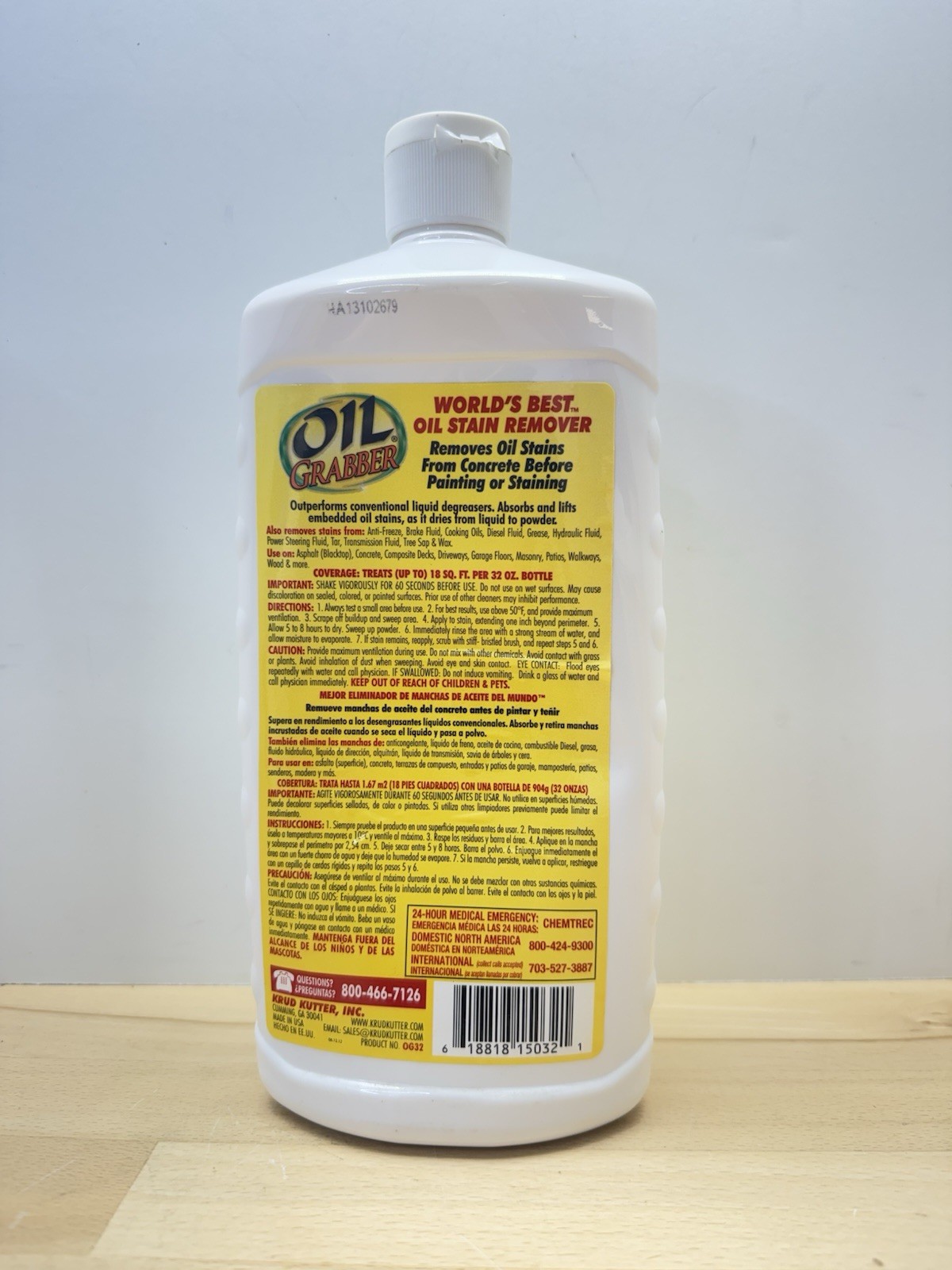 Krud Kutter Oil Grabber Stain Remover Absorbs Lifts Stains Biodegradable 32oz