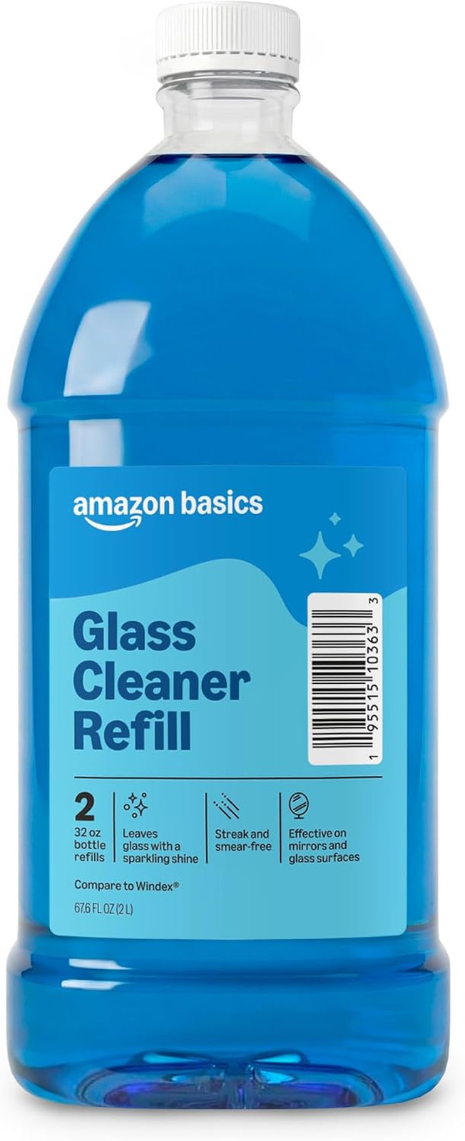 Amazon Basics Glass Cleaner Refill, Streak-Free, Cleans Windows and Mirrors with