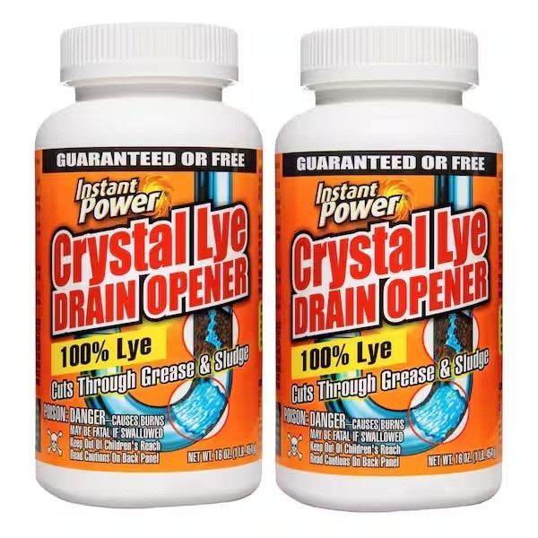 4Pack Instant Power Crystal Drain Opener 16oz Cuts Through Clogs & Soap Grease