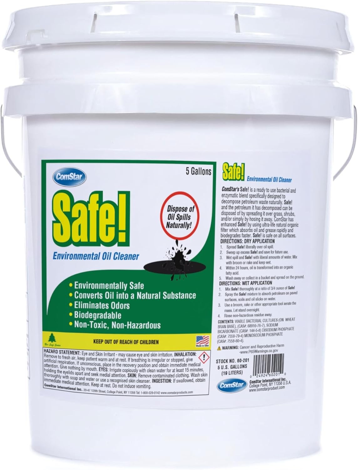 ComStar Safe! Oil Spill Cleaner 10 lbs, Enzymatic Odor & Waste Remover