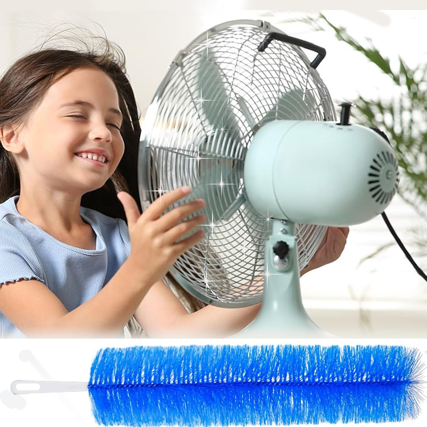 Cleaner Brush, Cobweb Duster, Microfiber Duster Ideal for Ceiling Duster,Blue