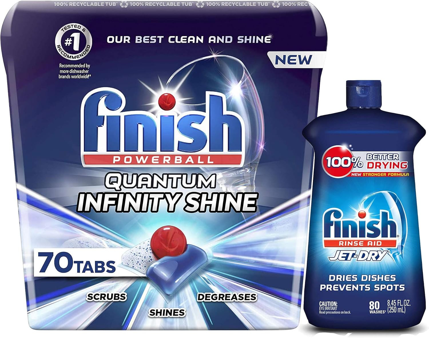 Quantum Infinity Shine – 70 Count – Dishwasher Detergent – Powerball – Our Best