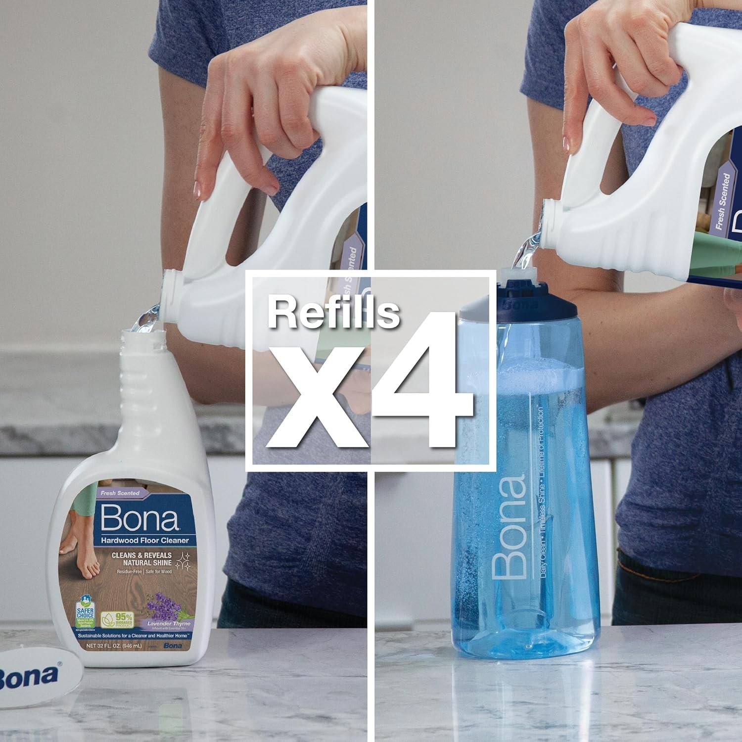 Bona Hardwood Floor Cleaner Refill Lavender Thyme 128oz