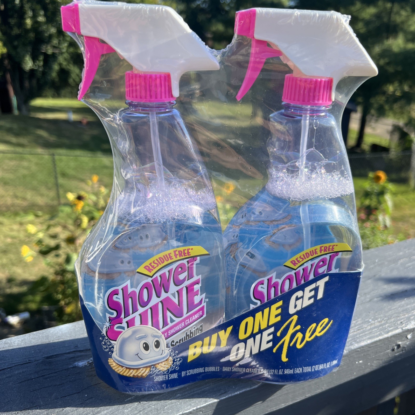 2 Pack Vtg Scrubbing Bubbles Shower Shine Bathroom Spray Cleaner 1998 64 fl oz
