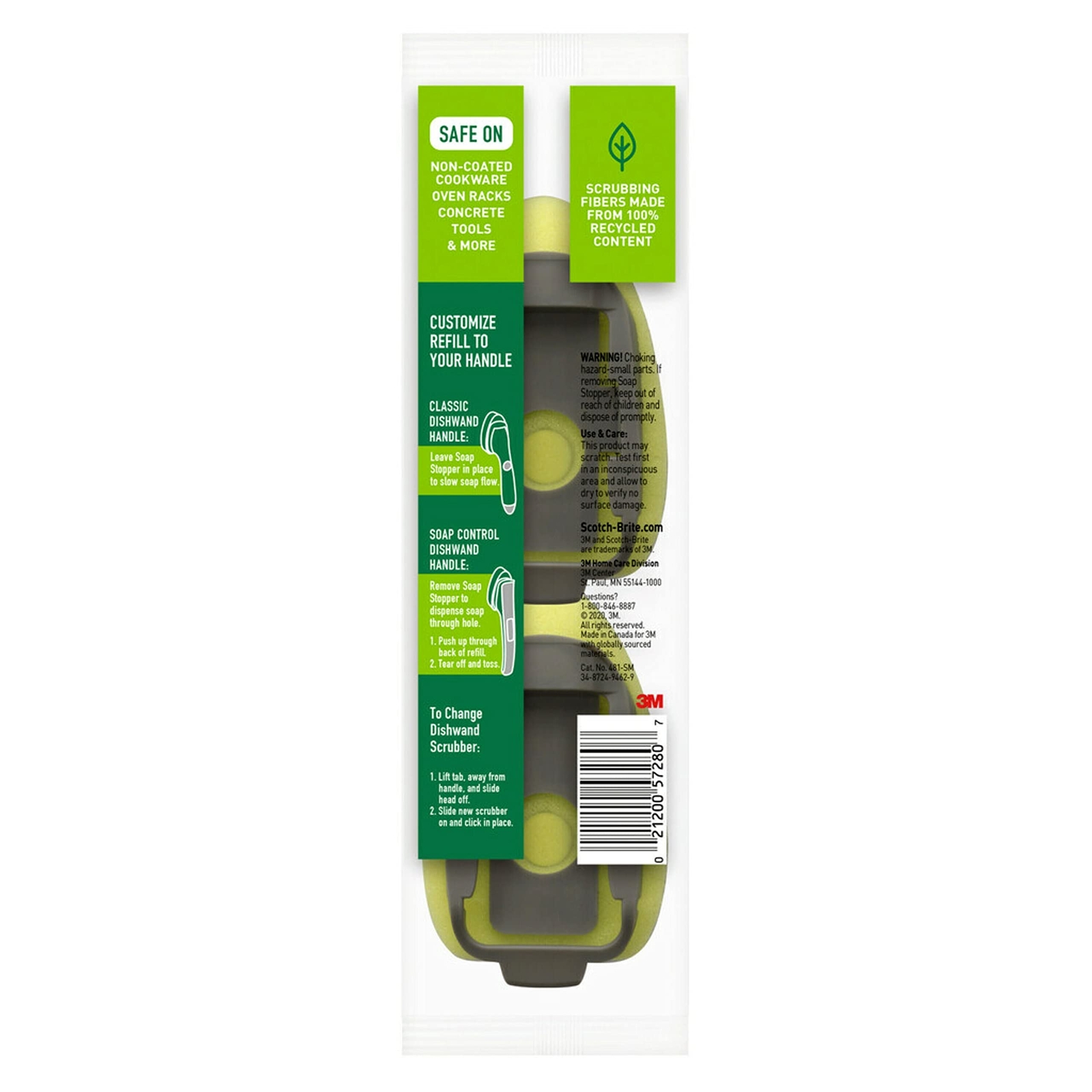 Scotch-Brite Heavy Duty Dishwand Scrubber Refill For Kitchen 2 pk