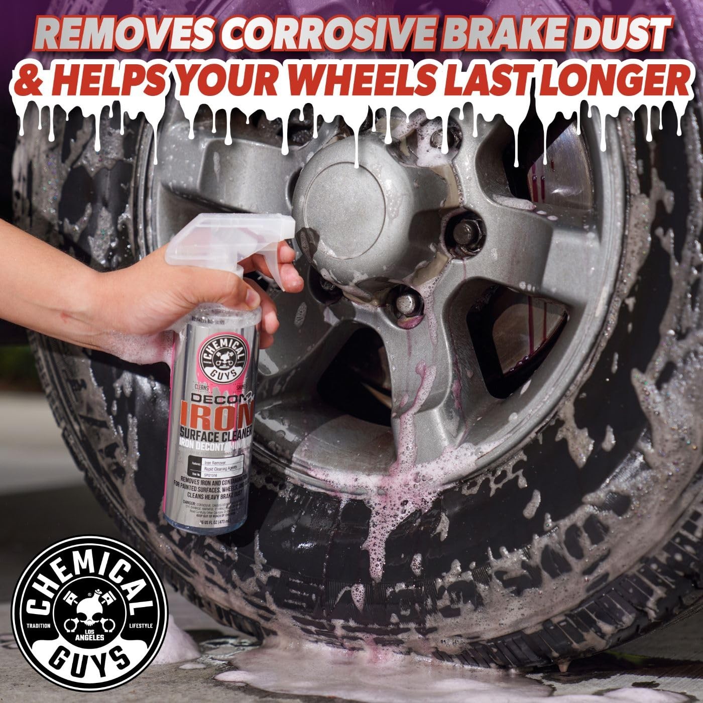 HeavyDuty Iron Remover Wheel Cleaner 16 oz Purple ColorChanging for Auto Detai