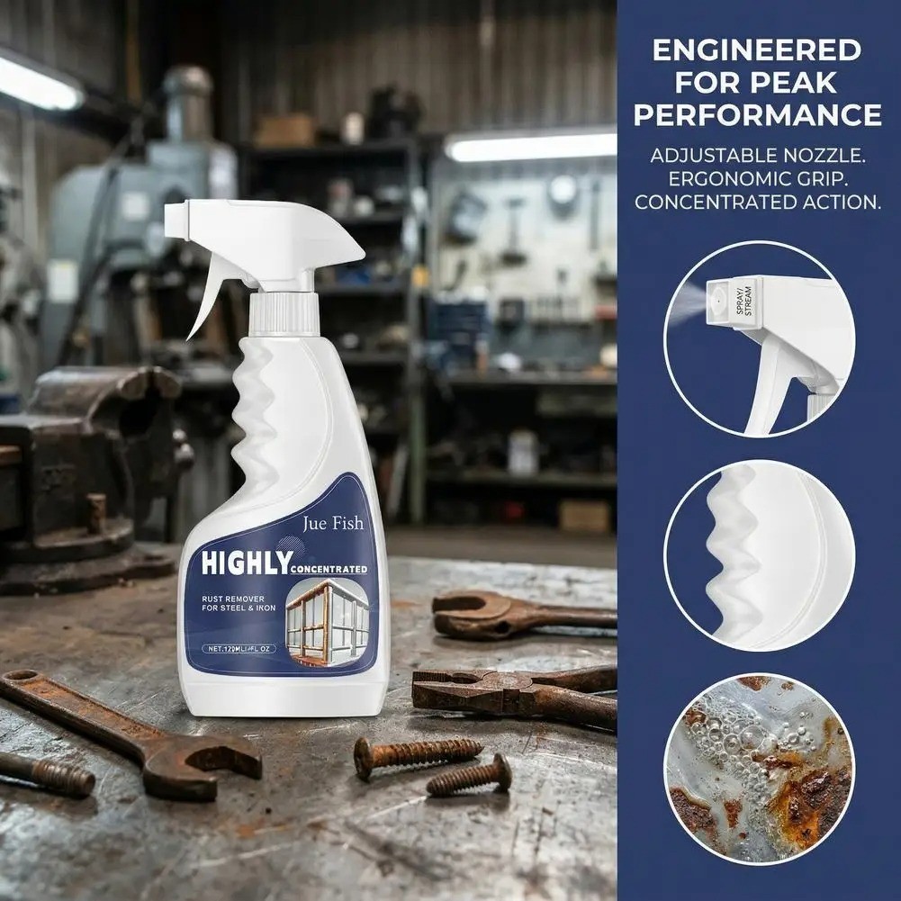 Industrial Rust Remover 120ml Highly Concentrated Fast Acting Steel Iron Cleaner