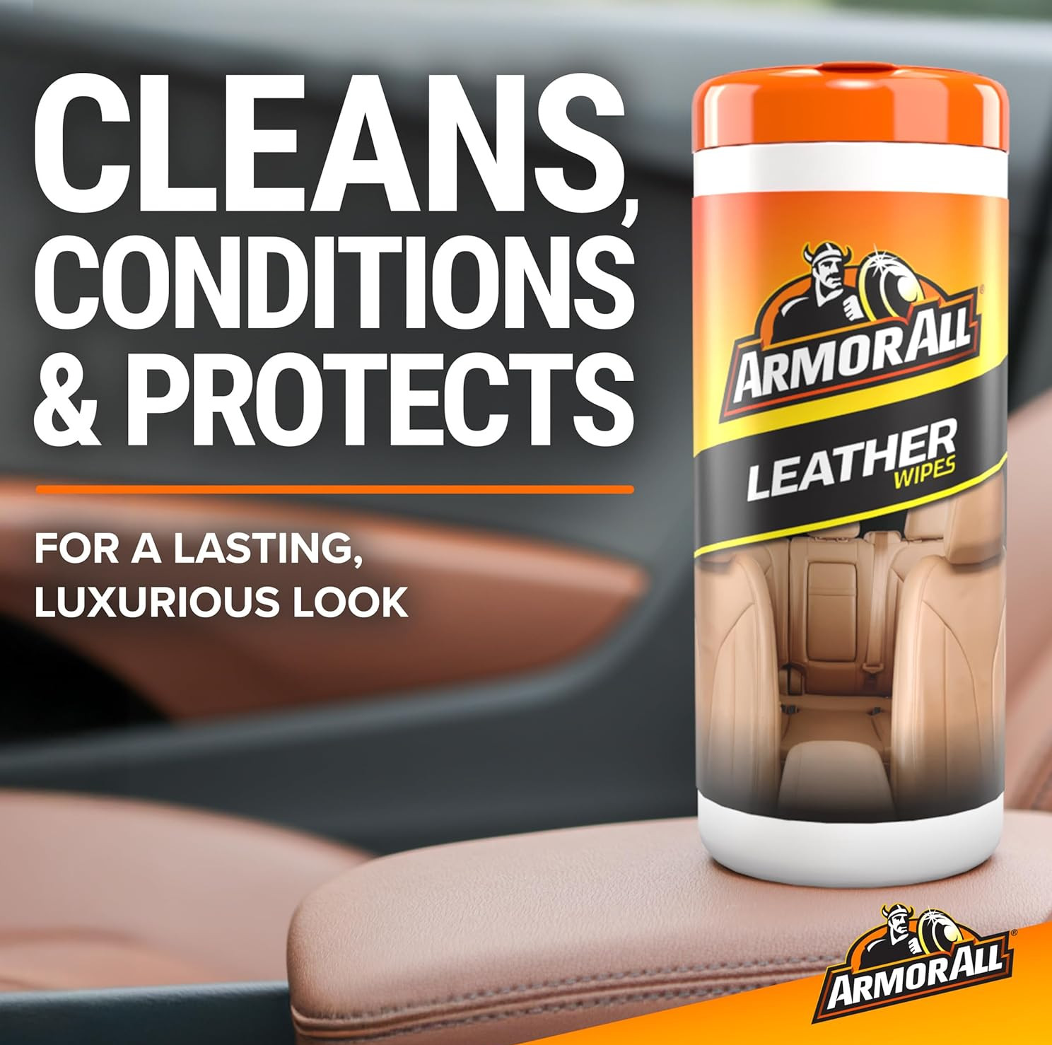 Armor All Interior Cleaner Car Leather Wipes by , For Cleaning Cars – 20 Count