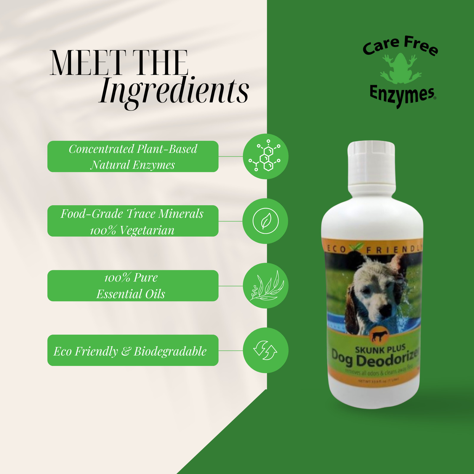 Skunk Odor Eliminator for Dogs & Cats | Skunk Plus Pet Deodorizer | 16 oz & 33.9
