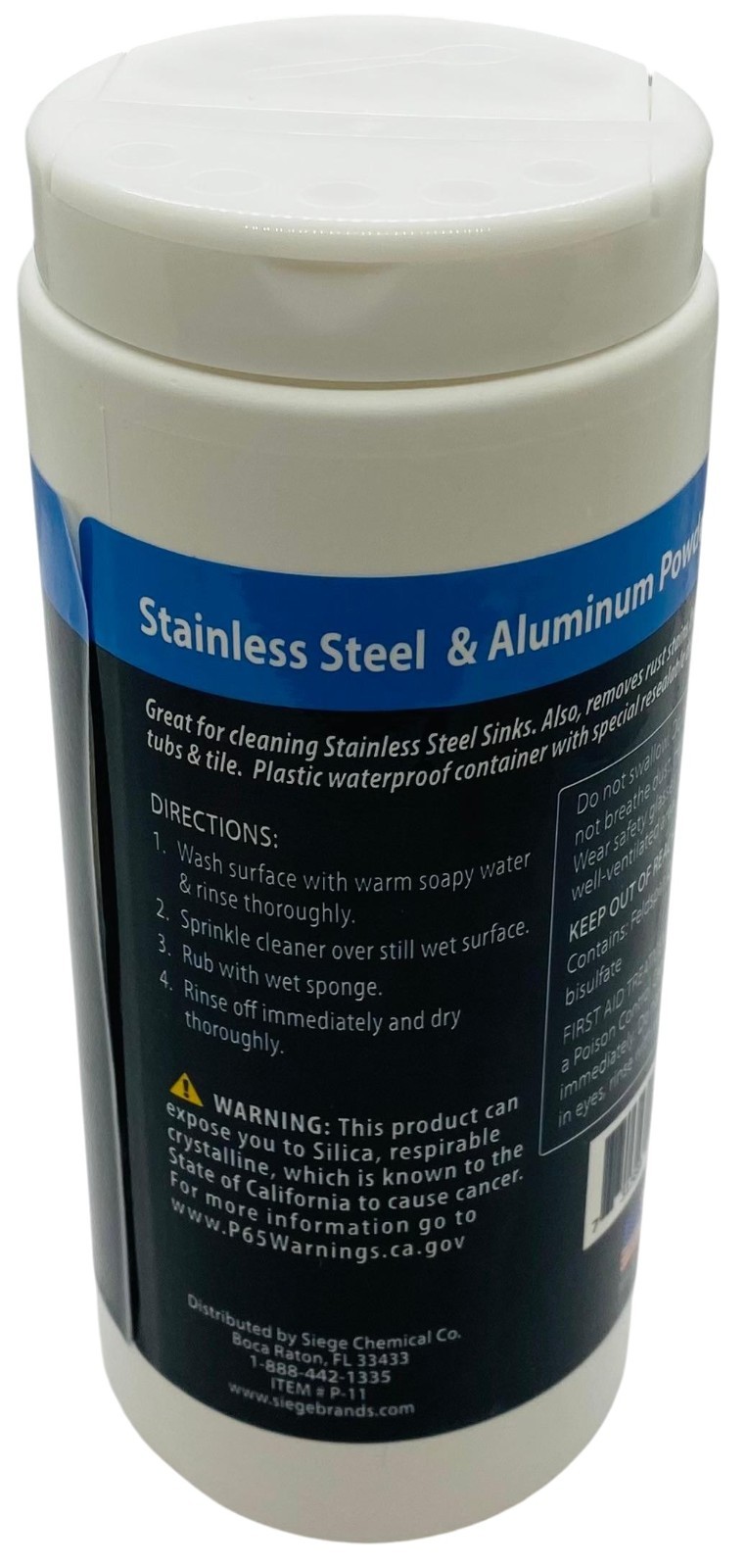 Siege Stainless Steel & Aluminum Powder Cleaner, 12 oz, Made in USA, P-11P