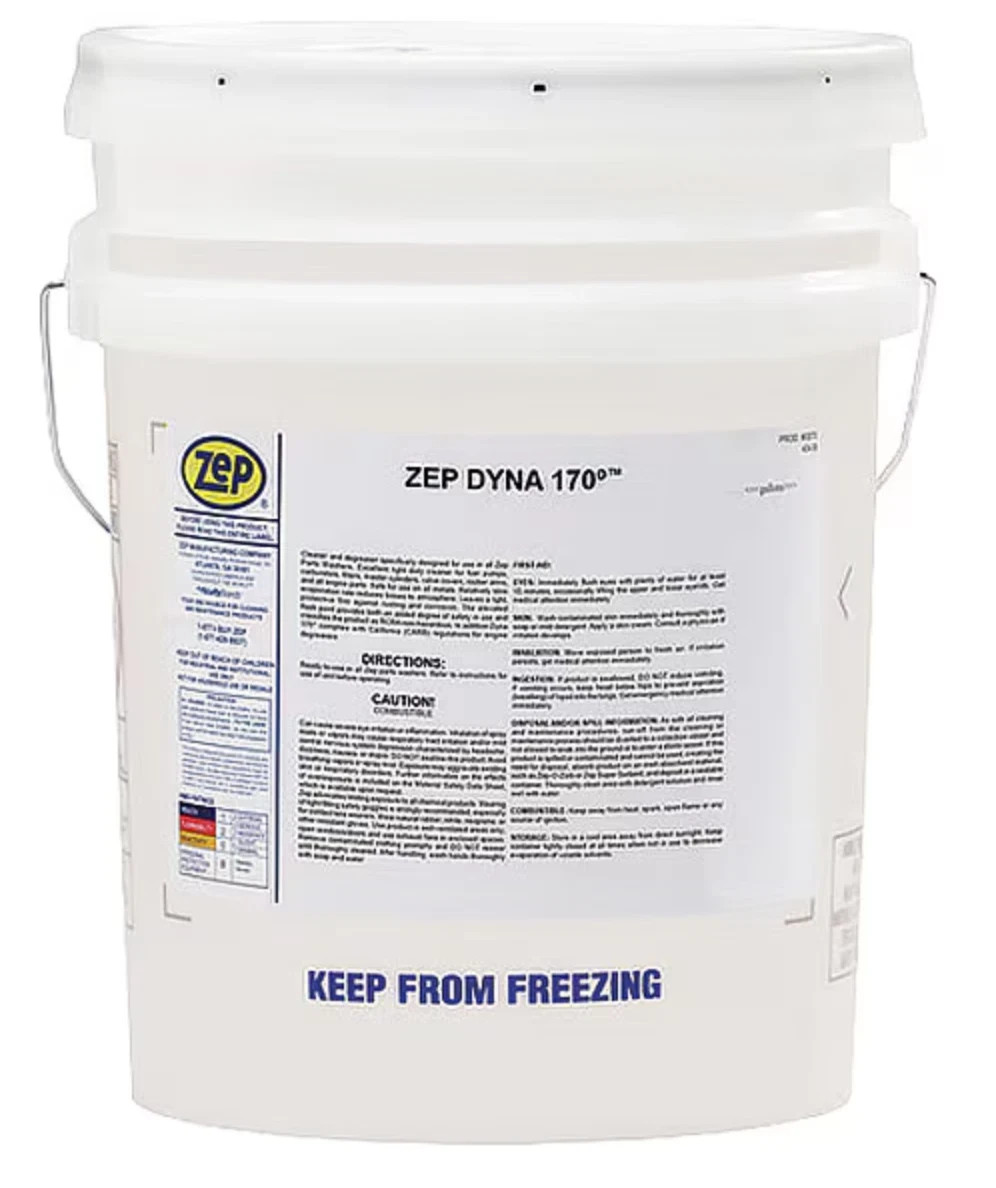 ZEP Dyna 170 Degreaser Solvent Parts Washers, Grease Oil Soil Metals, 5 Gal