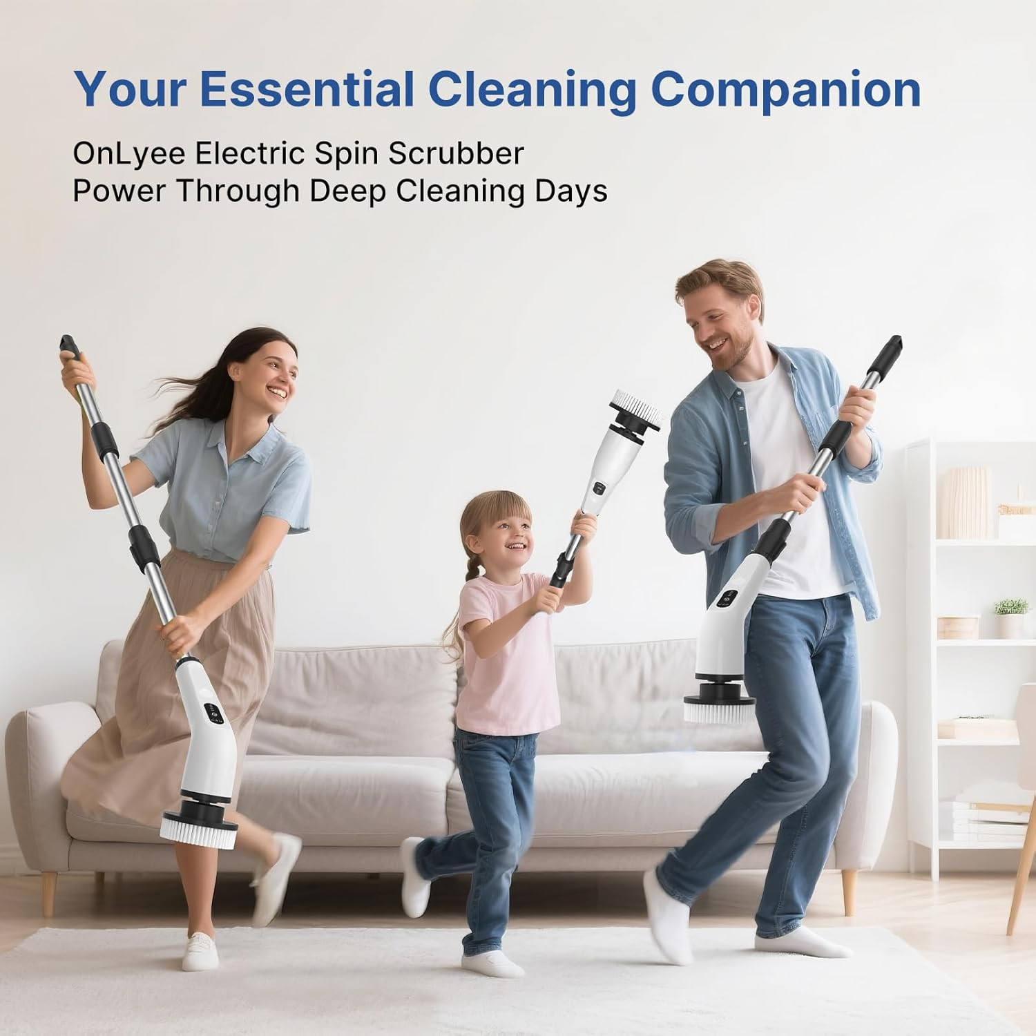 8 in 1 Electric Spin Scrubber for Cleaning Bathroom, 3000Mah Power Scrubber Cord