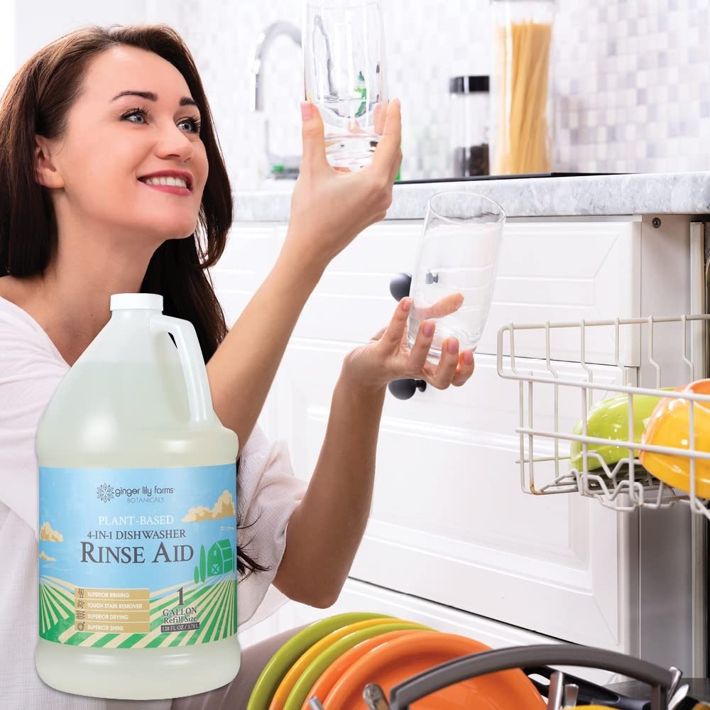 Plant-Based 4-In-1 Dishwasher Rinse Aid, Vegan, Cruelty-Free, Fragrance-Free, 1