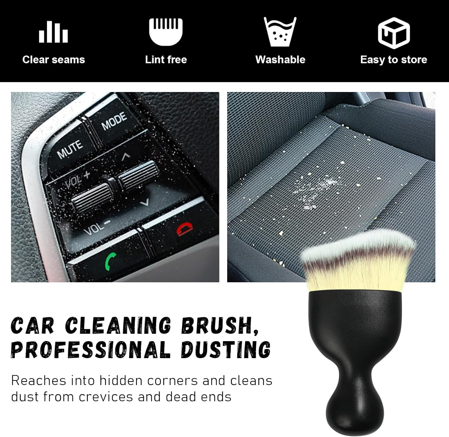 Car Detailing Brush Soft Bristles Auto Interior Dust Cleaner Dashboard Vent Tool