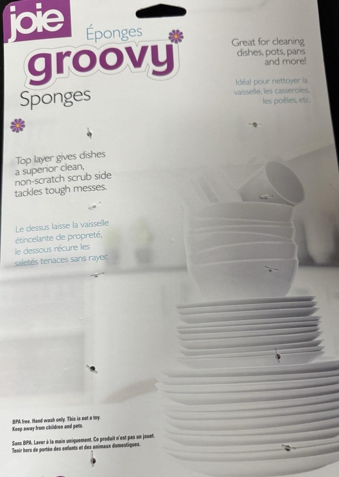 Joie Groovy Sponges, 6 Pack – 13.2×7.3x3cm New