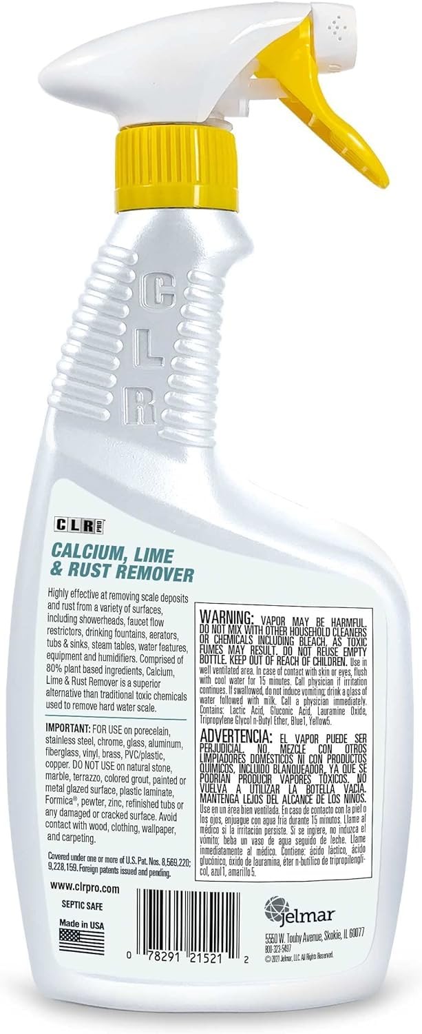 CLR PRO Calcium Lime Rust Remover 32 Fl Oz Pack of 2 Multi Surface Cleaner