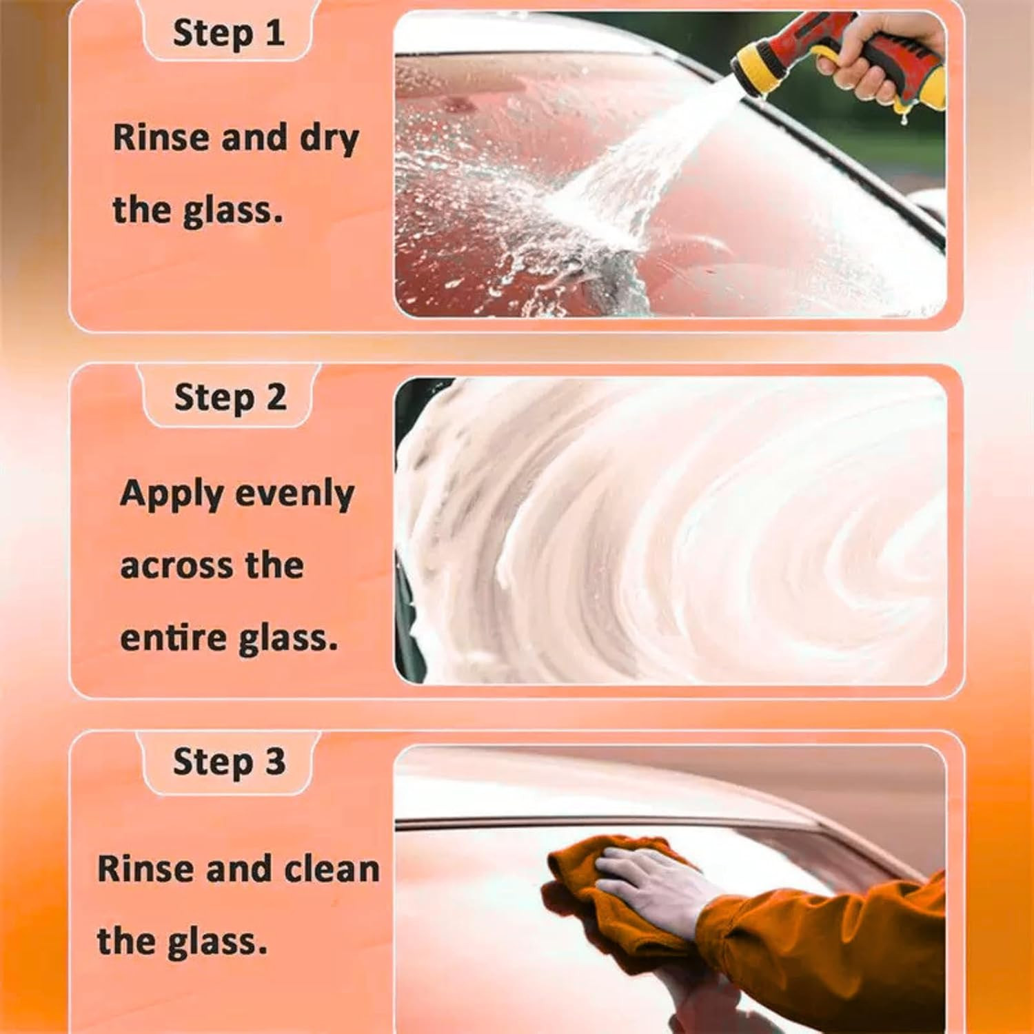 2 Pcs Glass Oil Film Remover Car Roll-On Glass Compound Cleaning Board Improve