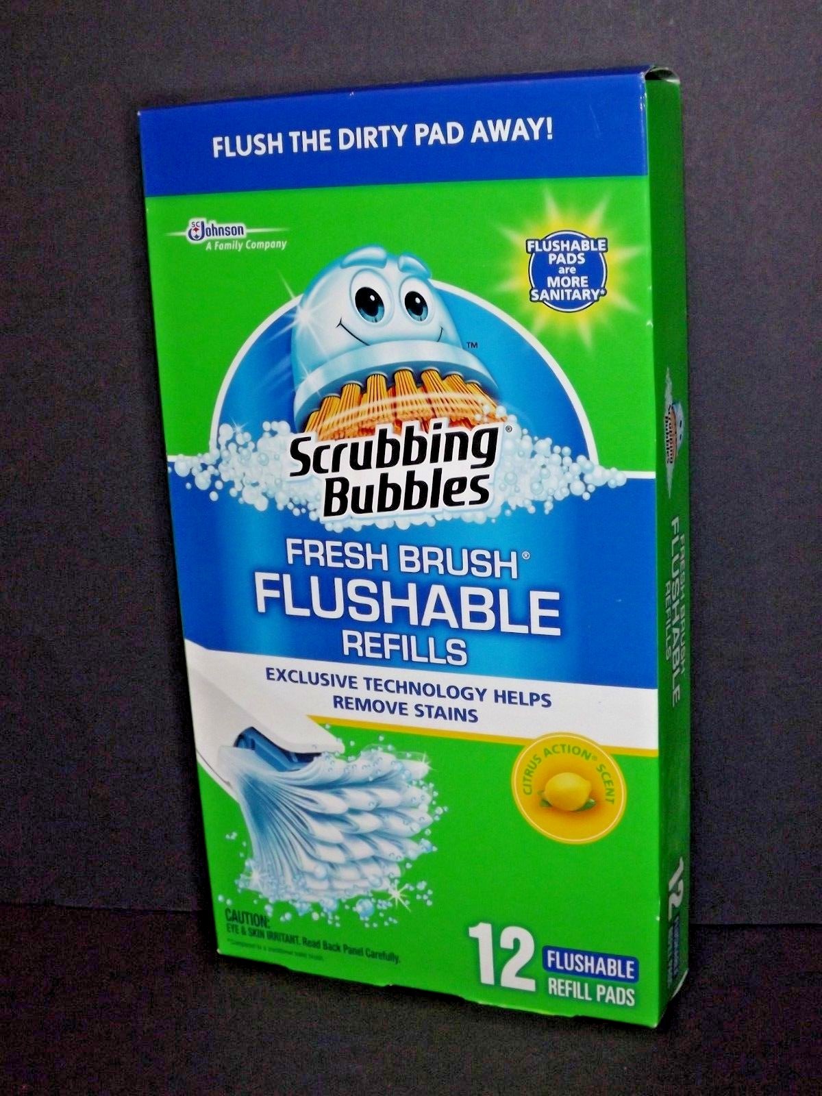 3 Packs Scrubbing Bubbles Toilet Fresh Brush Refills Citrus Action 12 Pads Ea (e