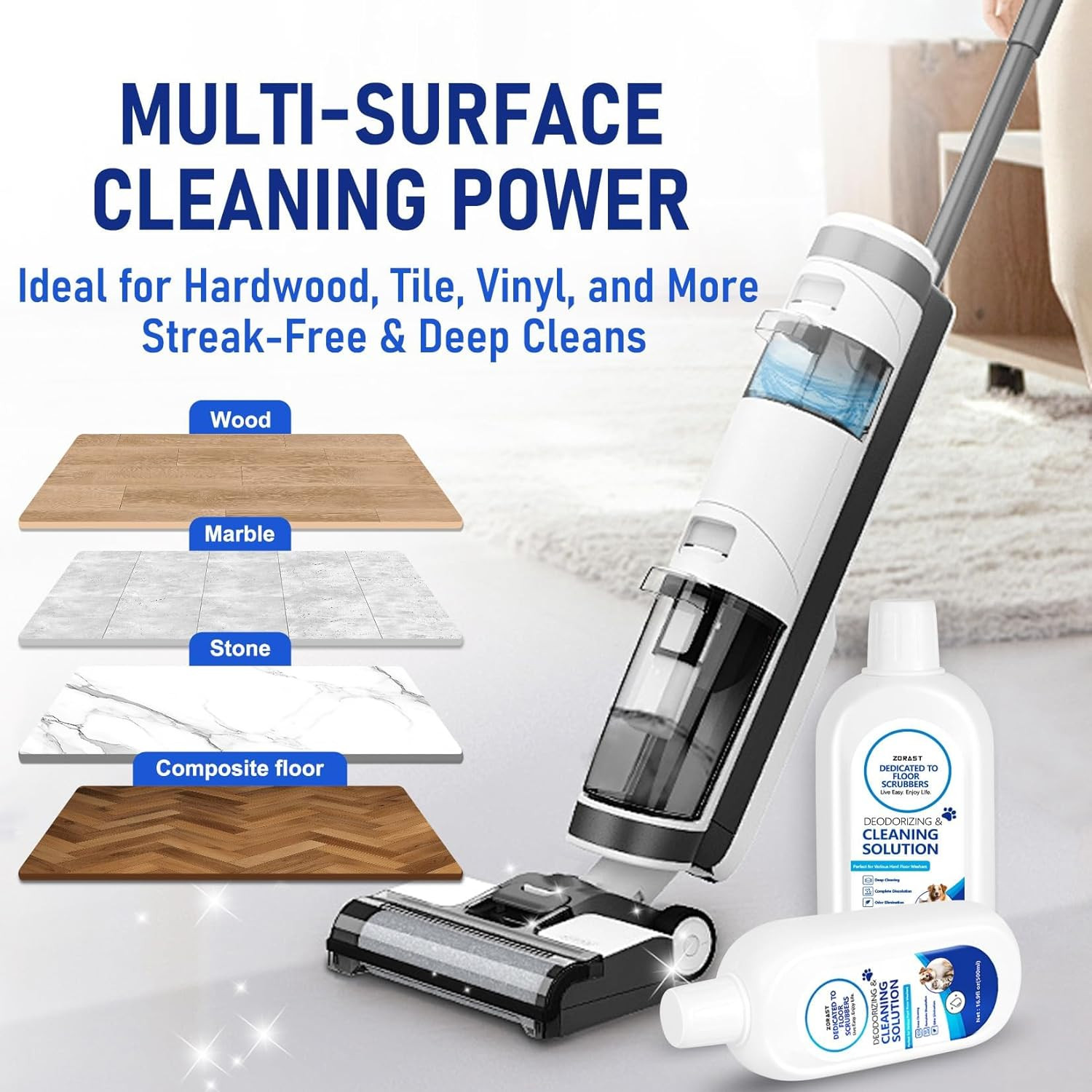 Floor Cleaning Solution, Pet-Friendly Deep Deodorizer, Compatible with Tineco an