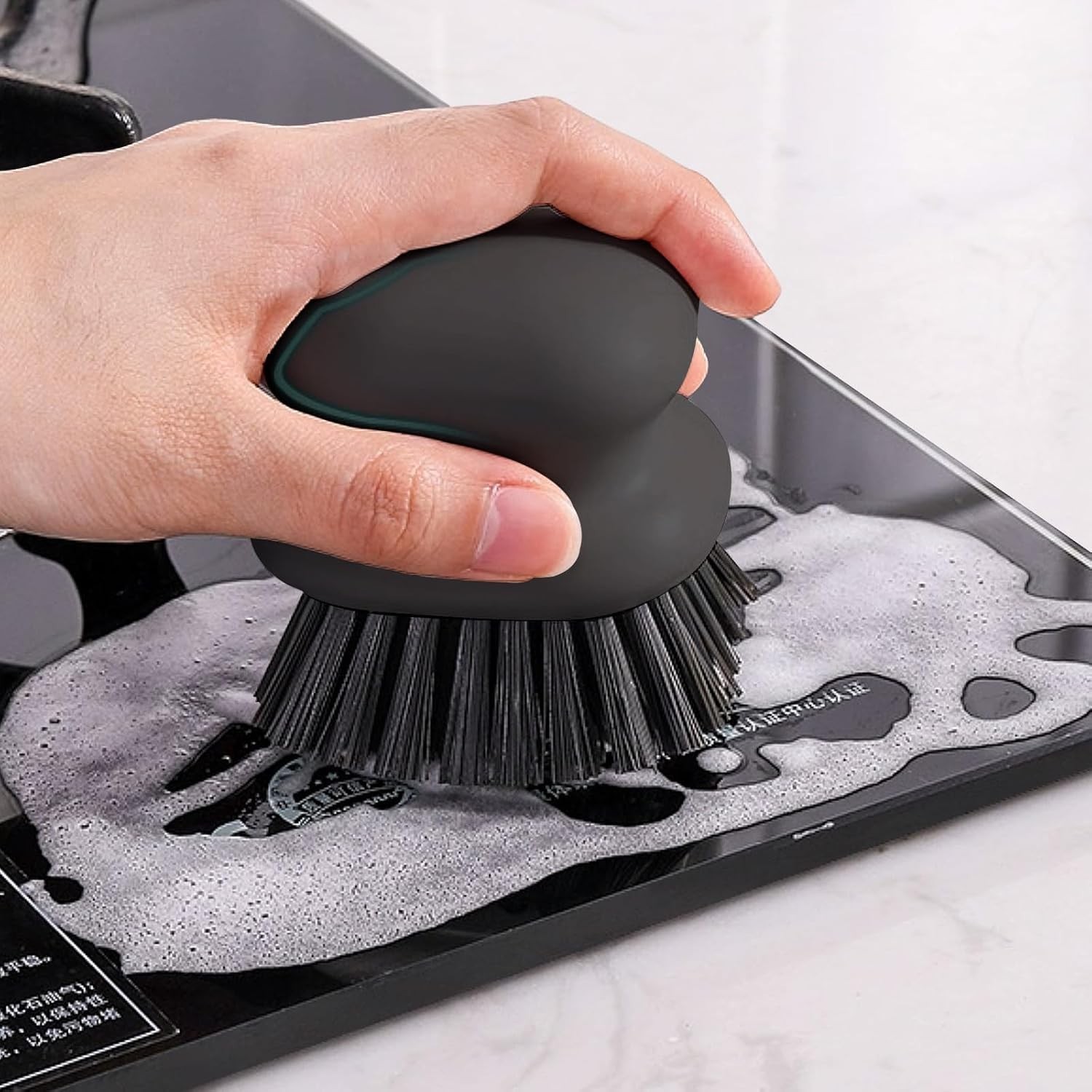 2Pack Dish Scrub Brush Palm Brush Dish Scrubber with Ergonomic Grip Kitchen Sc