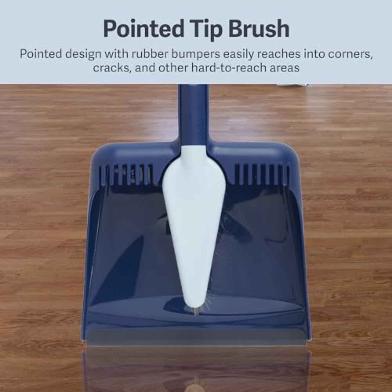Wayclean Handheld Angled, Medium, Grey Dustpan and Brush Set, Green and Taupe