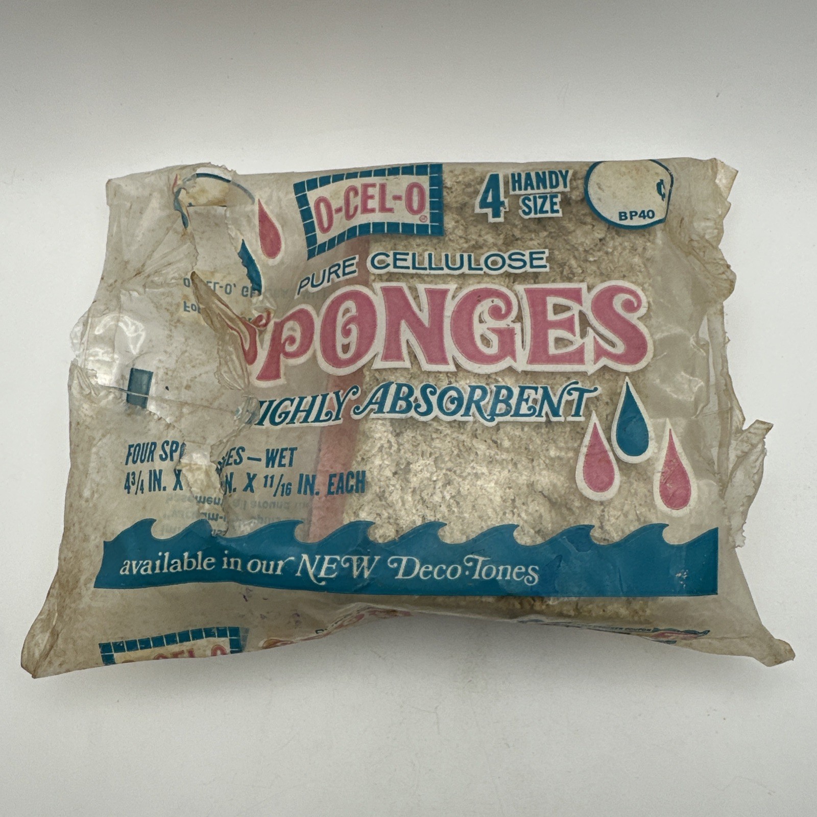 Pure Cellulose Sponges Vintage O-Cel-O Betty Crocker GM USA Movie Prop