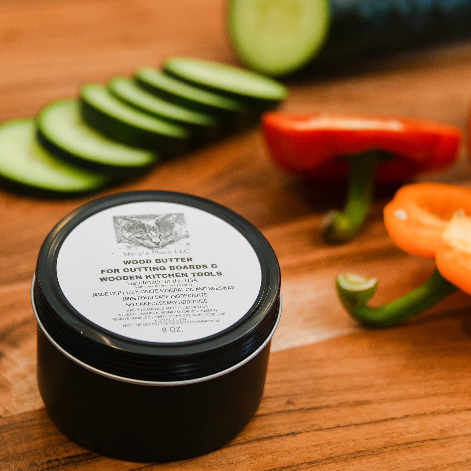 Wood Butter Cutting Board Wax – 8 fl oz – Conditioner for Butcher Block and W…