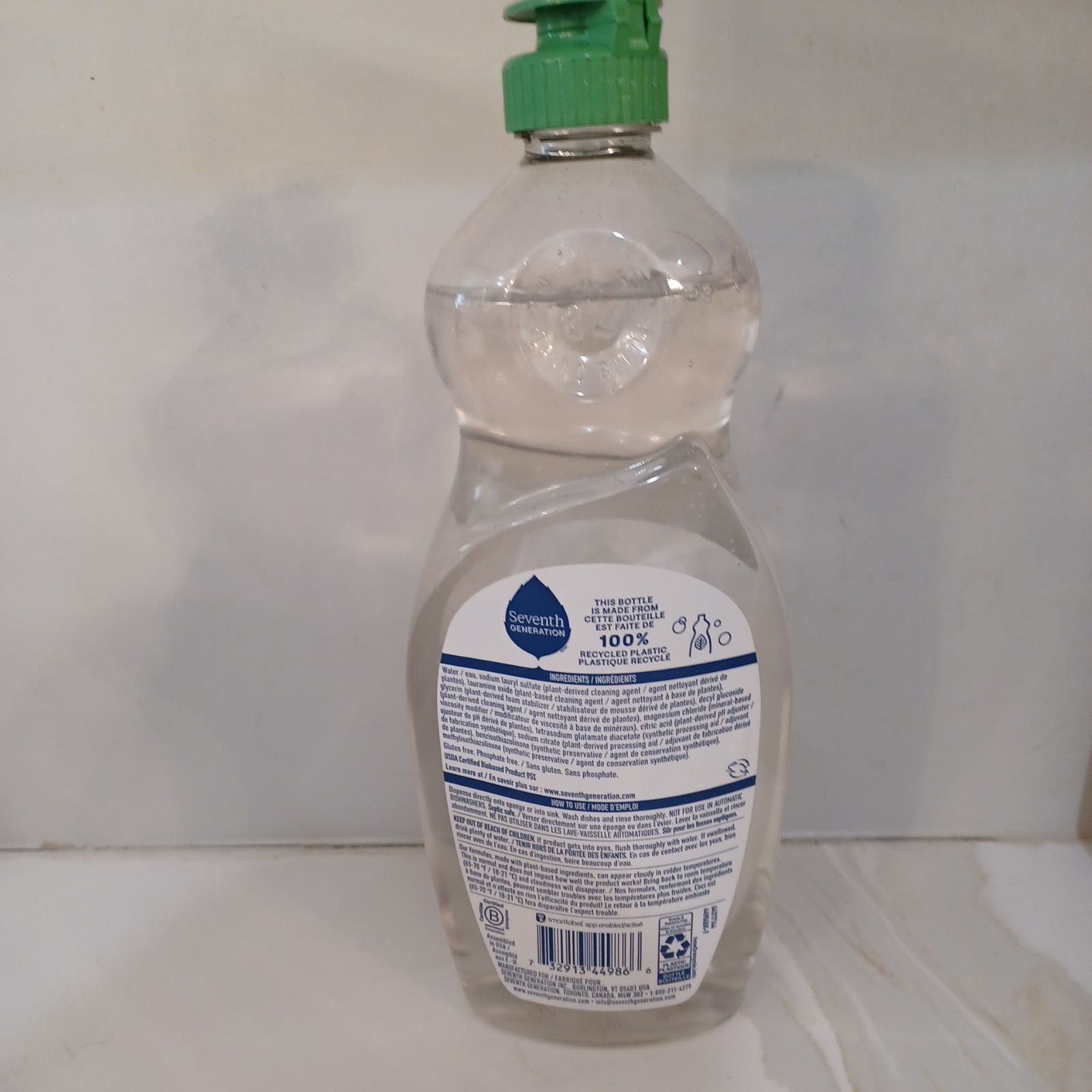 Seventh Generation Dish Liquid, Free & Clear, 19 fl oz (561 ml) 6 pack