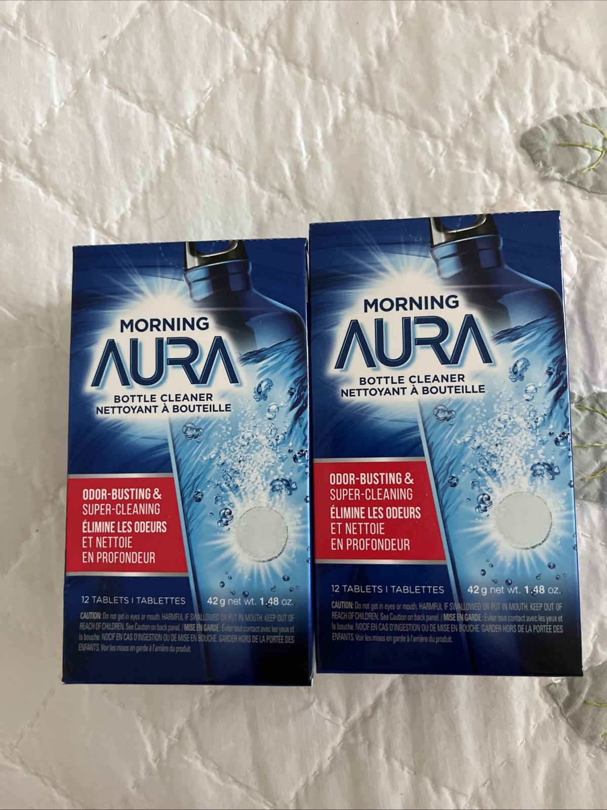 Morning Aura Bottle Cleaner 2 Boxes 12 Tablets Water Bottle Coffee Maker Kettle
