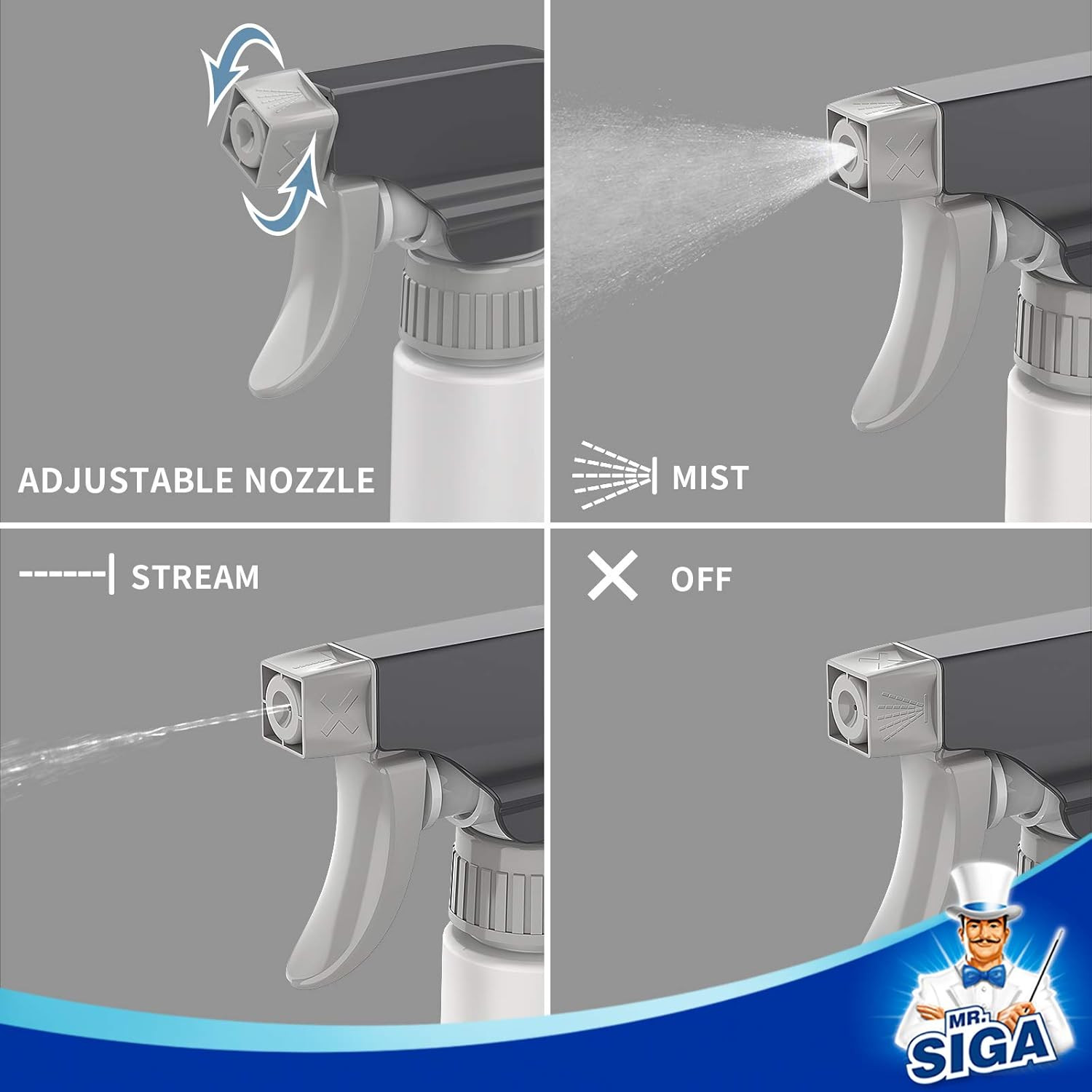24 Oz Plastic Spray Bottles for Cleaning Solutions, HDPE Commercial Grade Refill