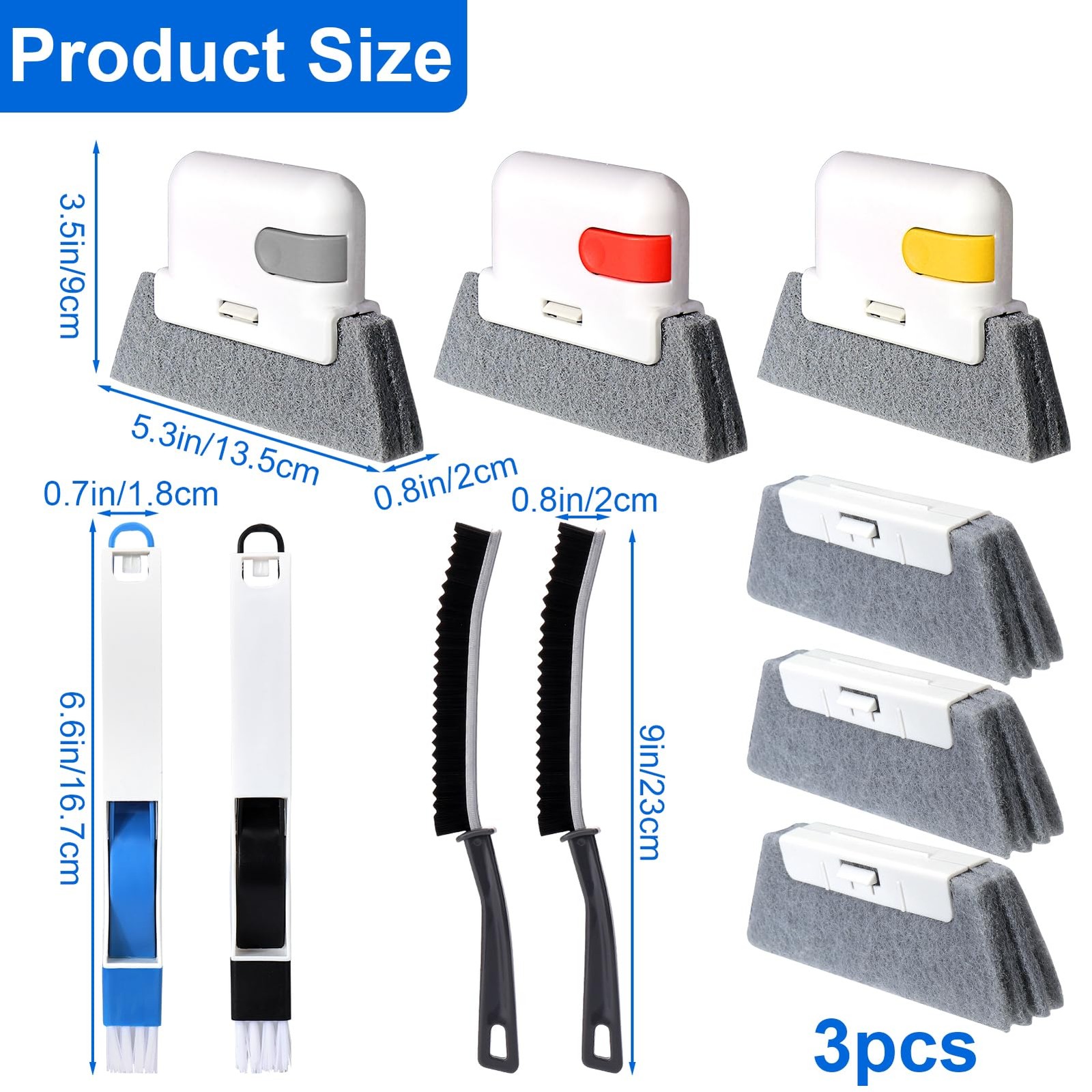 Window Sill Cleaner Tool,10 Pcs Magic Door Window Track Cleaning Tools Kit,Sl…